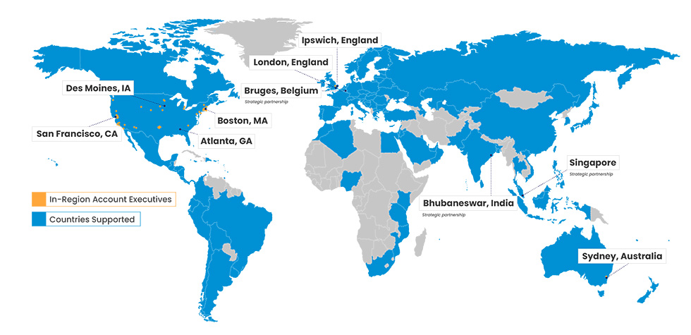 map with ITA Group global locations
